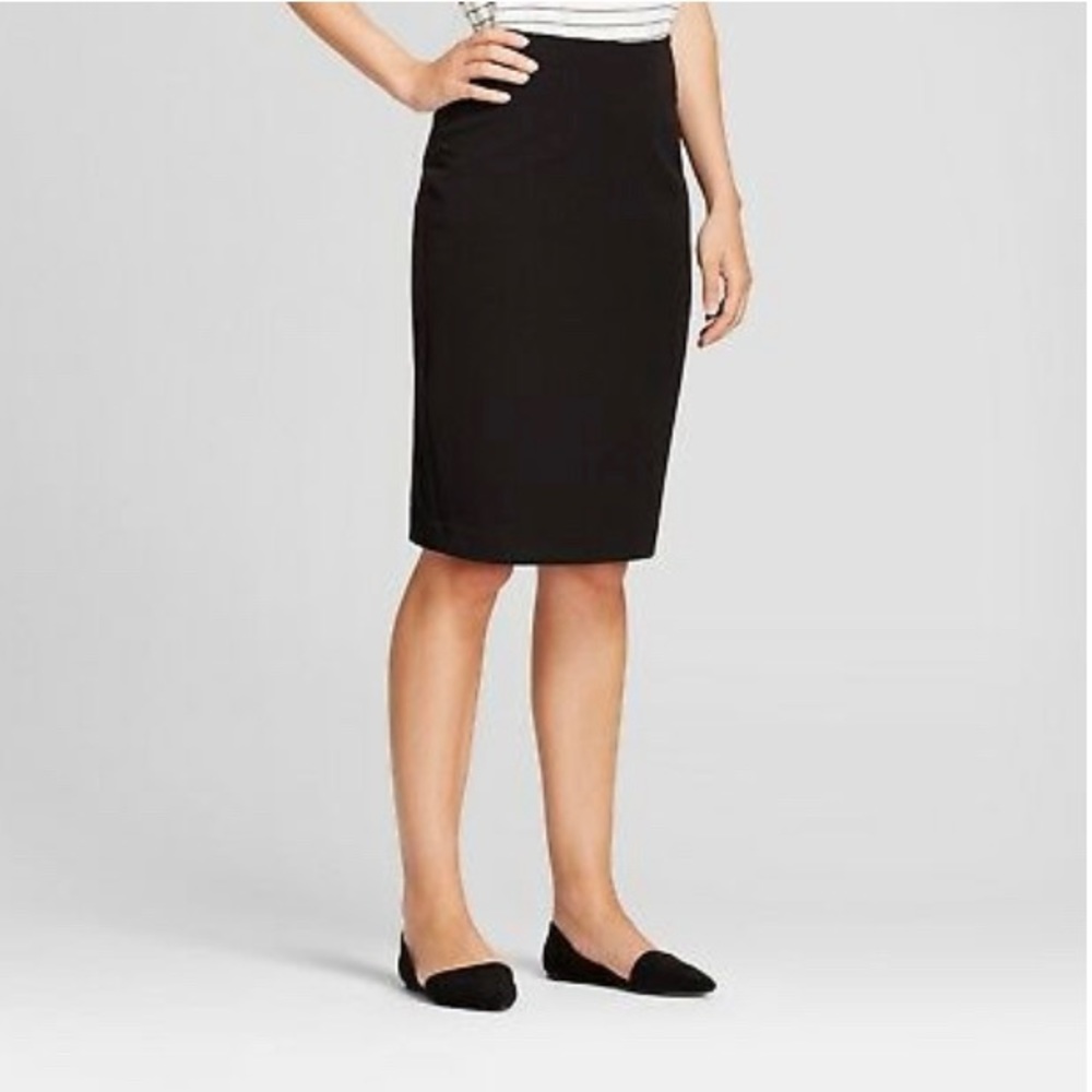 Black knee length pencil skirt